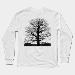 Black tree empty  in winter Long Sleeve T-Shirt